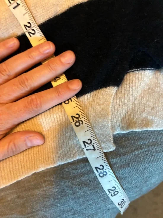 NWT Free People Harlow Cashmere Sweater Tee Black White Striped - Picture 9 of 11